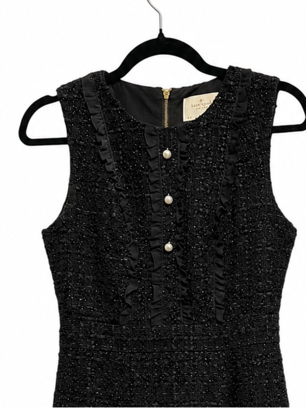 Kate Spade Pearl Tweed Sleveless A Line Flowy Katie Mini Dress - Picture 4 of 6